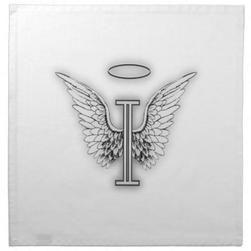 Angel Alphabet I Initial Letter Wings Halo Cloth Napkin