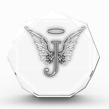 Angel Alphabet J Initial Letter Wings Halo Award by AngelAlphabet at Zazzle