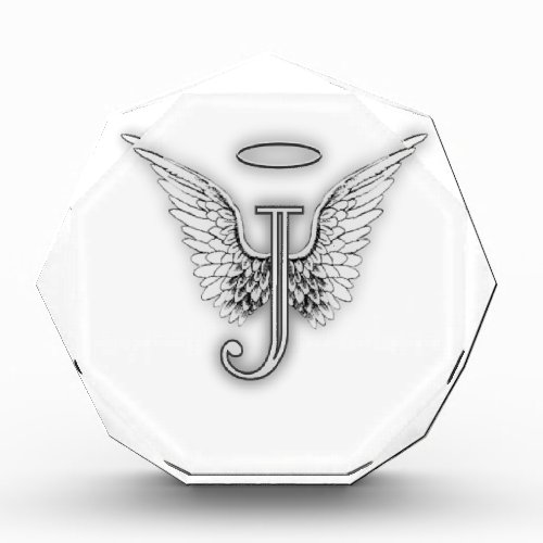 Angel Alphabet J Initial Letter Wings Halo Award