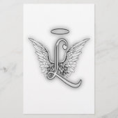 Angel Alphabet L Initial Letter Wings Halo (Front)