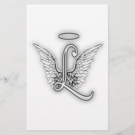 Angel Alphabet L Initial Letter Wings Halo