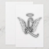 Angel Alphabet L Initial Letter Wings Halo