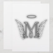 Angel Alphabet M Initial Letter Wings Halo (Front/Back)