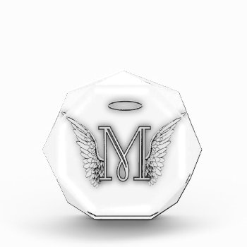Angel Alphabet M Initial Letter Wings Halo Award by AngelAlphabet at Zazzle