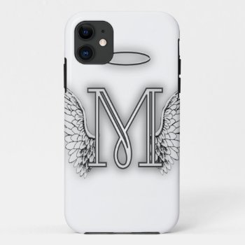 Angel Alphabet M Initial Letter Wings Halo Iphone 11 Case by AngelAlphabet at Zazzle
