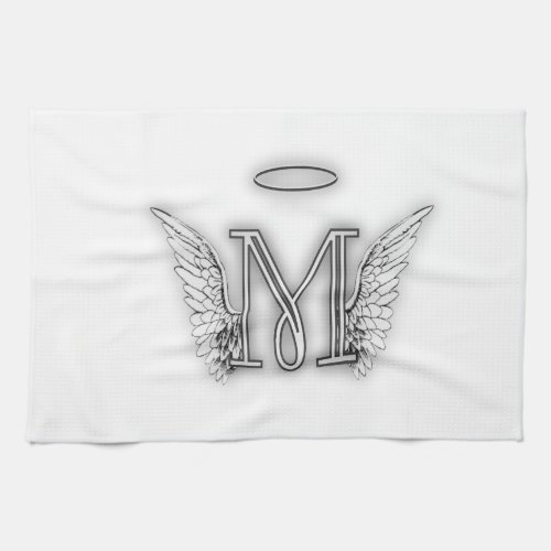 Angel Alphabet M Initial Letter Wings Halo Towel