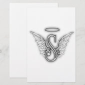 Angel Alphabet S Initial Letter Wings Halo (Front/Back)