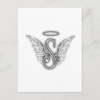 Angel Alphabet S Initial Letter Wings Halo Postcard by AngelAlphabet at Zazzle