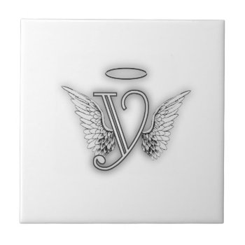 Angel Alphabet Y Initial Letter Wings Halo Tile by AngelAlphabet at Zazzle