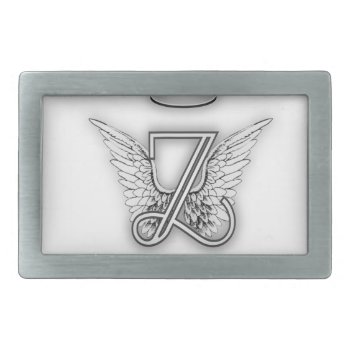 Angel Alphabet Z Initial Letter Wings Halo Belt Buckle by AngelAlphabet at Zazzle