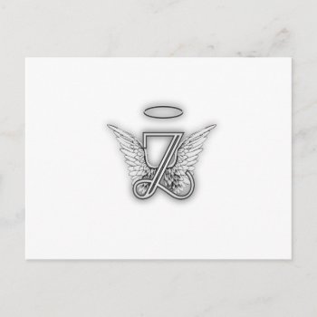 Angel Alphabet Z Initial Letter Wings Halo Postcard by AngelAlphabet at Zazzle