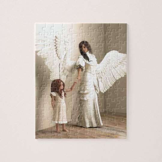 Angel and a kid jigsaw puzzle | Zazzle.com