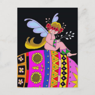 Angel and a Pysanka Postcard