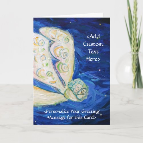 Angel and Baby Custom Greeting or Note Art Cards