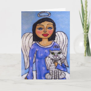 Angel and Cat Holiday Card