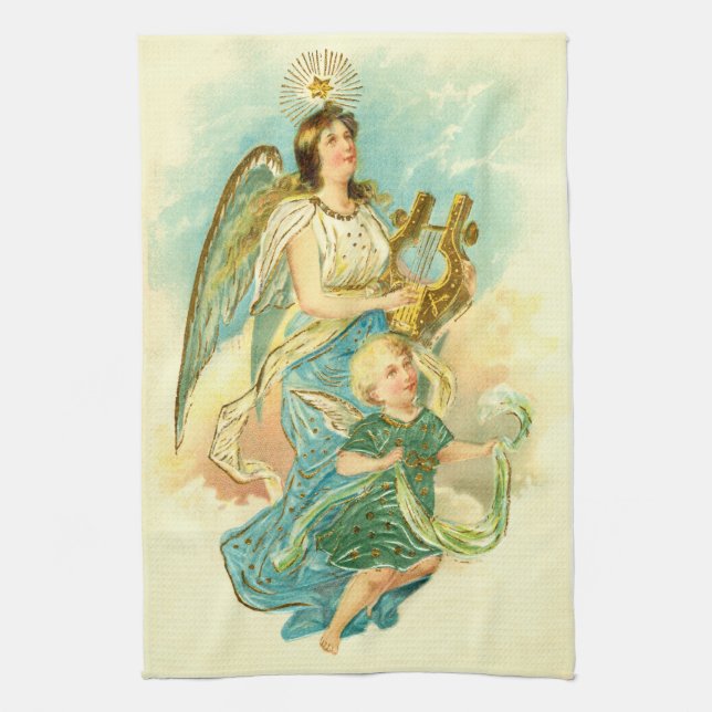 Angel and child kitchen towel (Vertical)