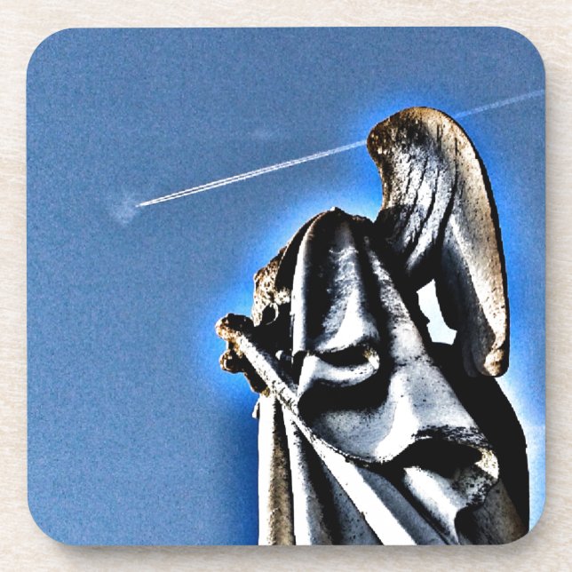 Angel and Contrail Beverage Coaster (Front)