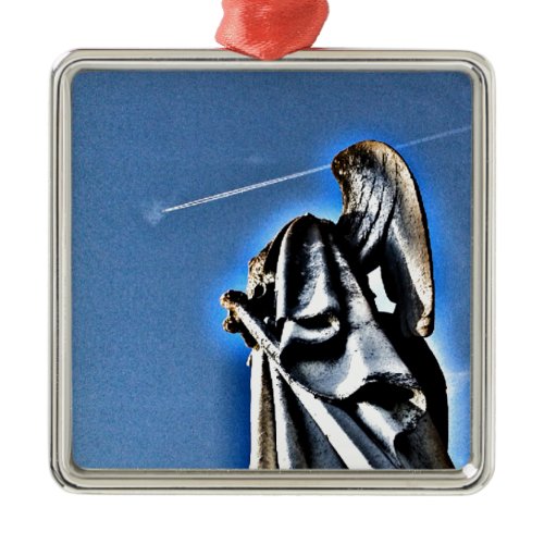 Angel and Contrail Metal Ornament
