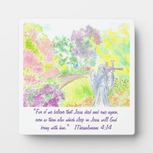 Angel and Cross Garden Poster Plaque