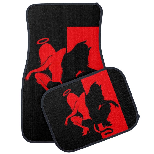 Angel and devil car floor mat (Set)