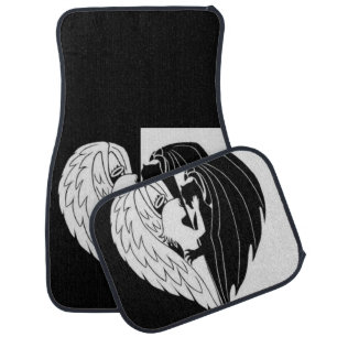 Angel and devil car floor mat