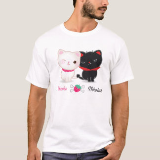 Angel and Devil Cats Basic Tee