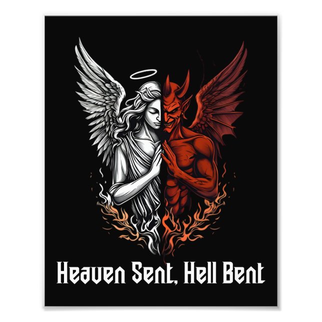 Angel and Devil Half Heaven Sent Hell Bent Photo Print (Front)