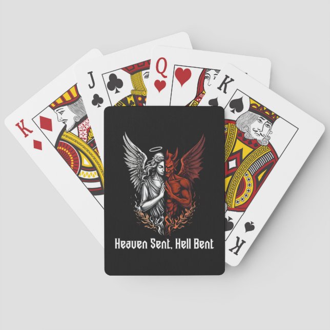 Angel and Devil Half Heaven Sent Hell Bent Poker Cards (Back)
