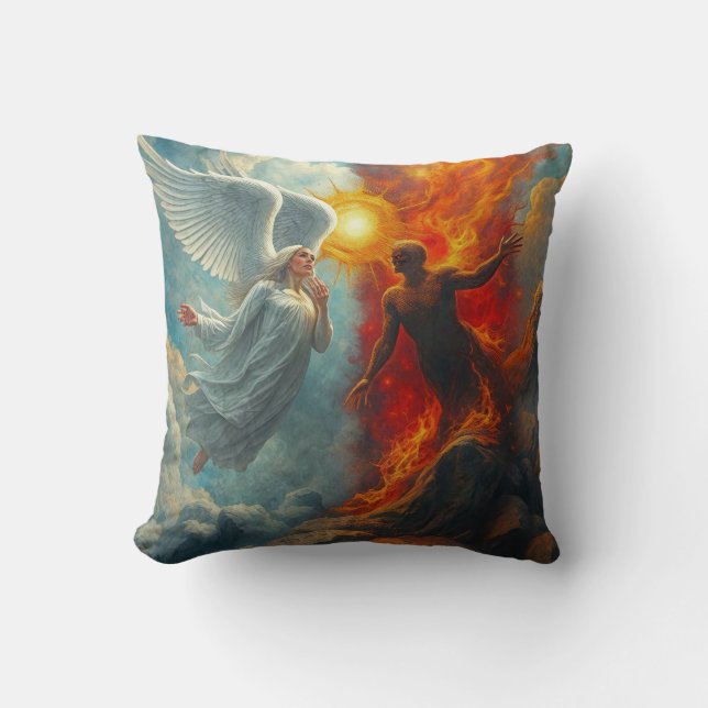 ANGEL AND DEVIL THROW PILLOW (Front)