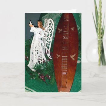 Angel And Dulcimer Christmas Greeting Card by lmountz1935 at Zazzle