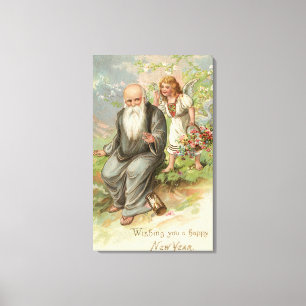 Angel and Father Time # 1 Canvas Print