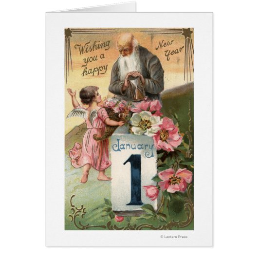 Angel and Father Time # 2 Cards (Front)
