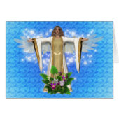 Angel And Flowers Inspirational Card (Front Horizontal)