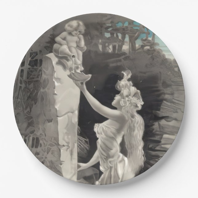 Angel and Goddess Valentine  Paper Plates (Front)