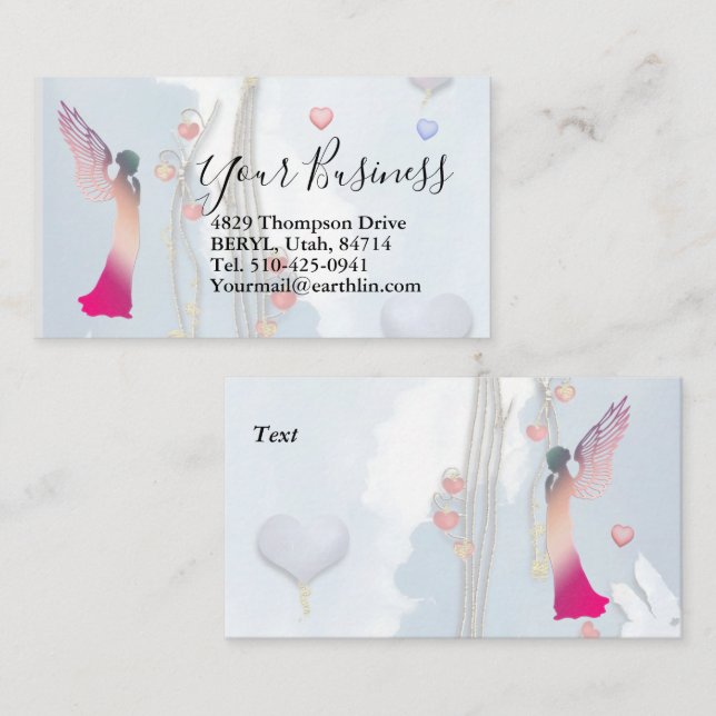 Angel and Hearts Business Card (Front/Back)