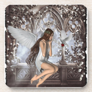 Angel and Her Dove Beverage Coaster