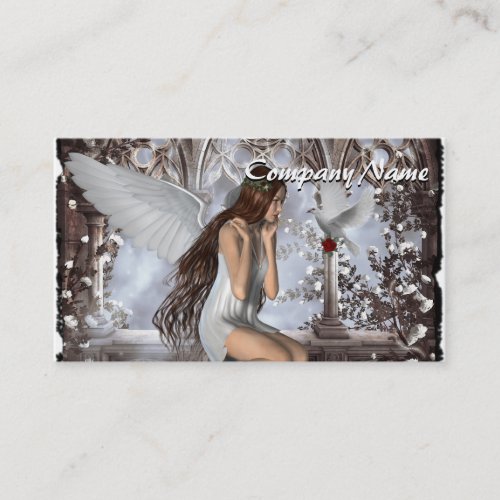 Angel and Her Dove Business Card Templates