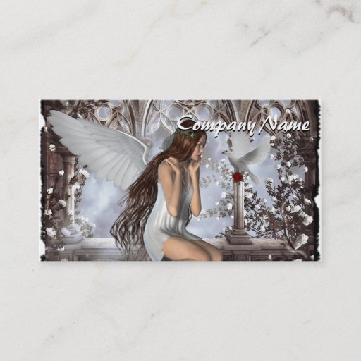 Customizable Angel and Her Dove Business Card Templates