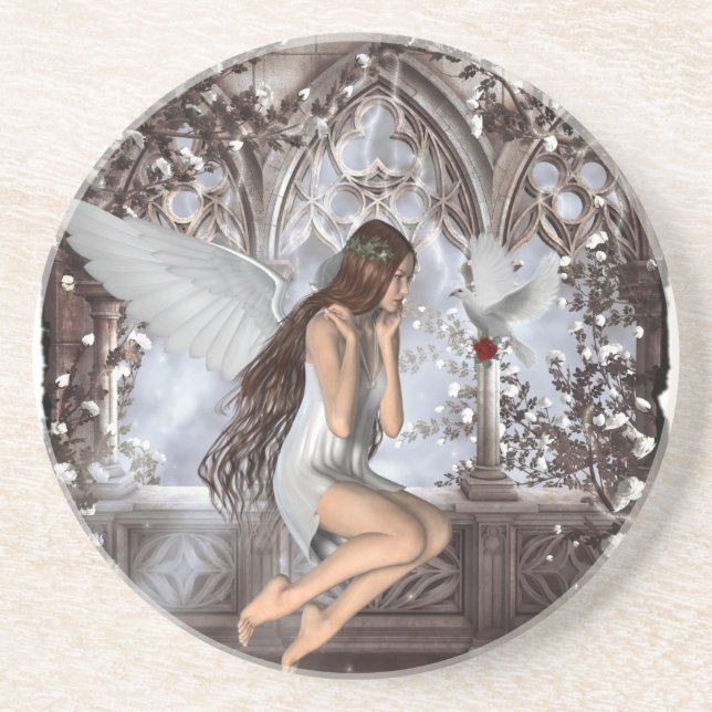 Angel and Her Dove Coaster (Front)