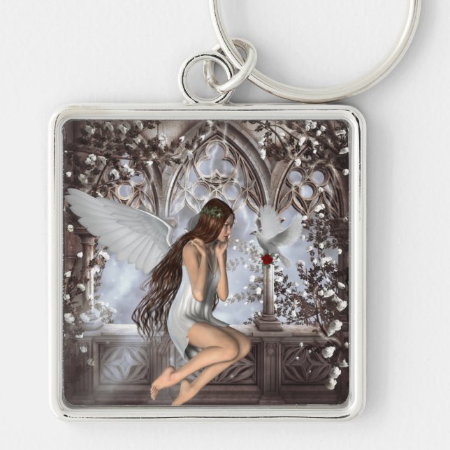 Angel and Her Dove Keychain (Front)