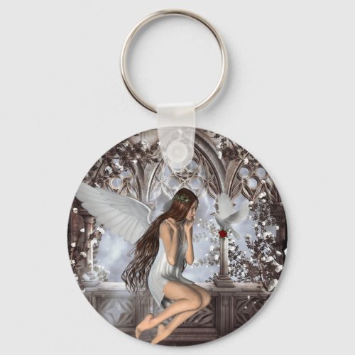 Angel and Her Dove Keychain