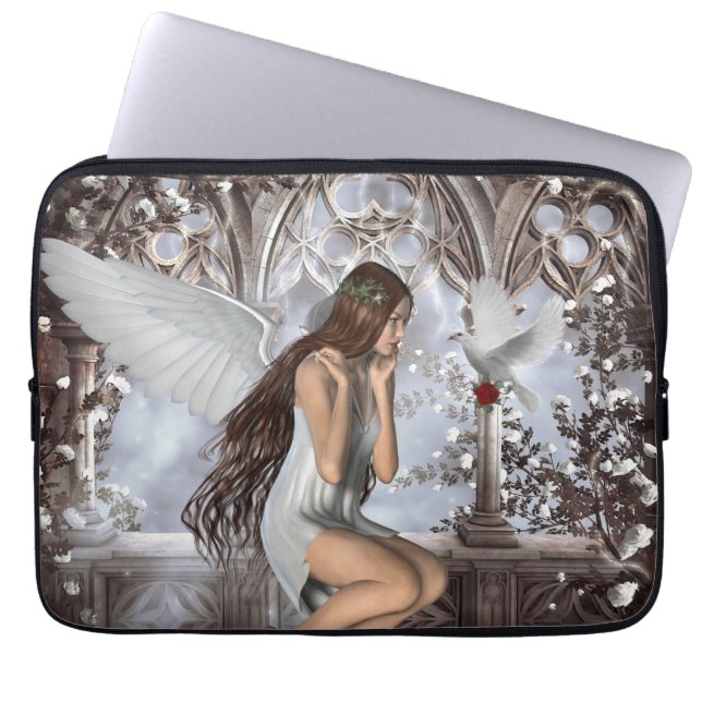 Angel and Her Dove Laptop Sleeve (Front)