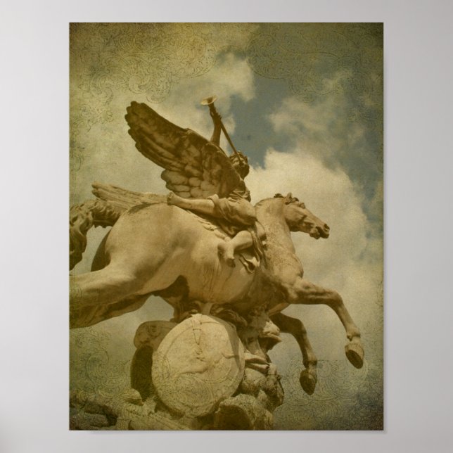 Angel and Horse Statue Poster (Front)
