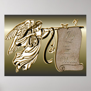 Angel and Joy to the World Scroll Poster