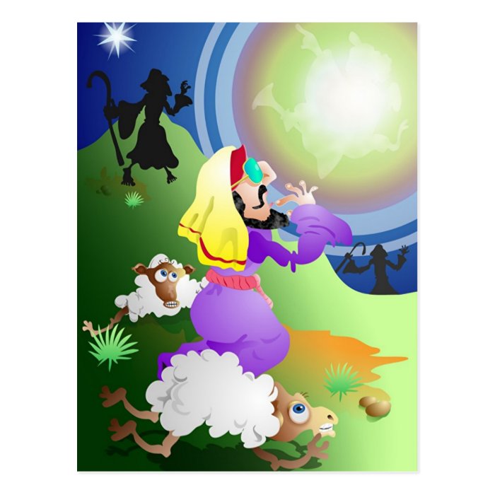 Angel and Shepherds Postcard