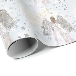 Angel and Stars Wrapping Paper