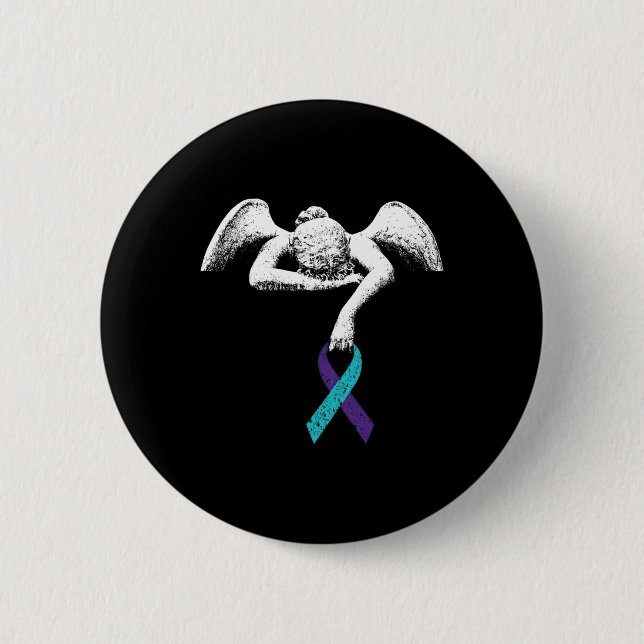 Angel And Suicide Awareness Suicide Prevention Clo Button (Front)