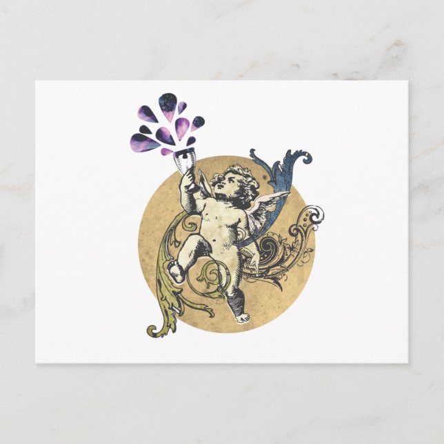 angel and wine postcard (Front)