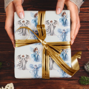 Angel Angelic Christmas Winter Holiday Wrapping Paper