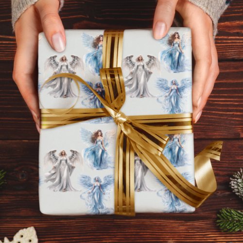 Angel Angelic Christmas Winter Holiday Wrapping Paper
